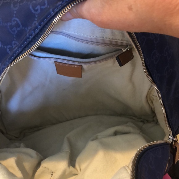 Gucci Nylon Monogram Medium Classic Backpack Blue - Picture 9 of 14